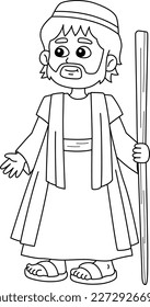 Joseph Isolated Coloring Page for Kids