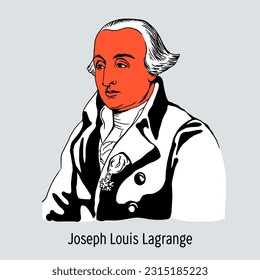 Joseph Louis Lagrange was a French mathematician, astronomer and mechanic of Italian origin. Hand drawn vector illustration.