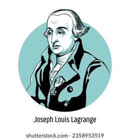 Joseph Louis Lagrange was an Italian-born French mathematician, astronomer and mechanic. Hand drawn vector illustration.