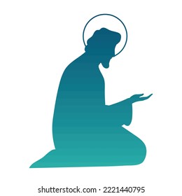 joseph manger character nativity silhouette icon