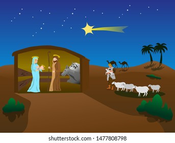 Three Christmas Scenes Vector Stock Vector (royalty Free) 539064244 