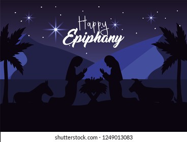 joseph and mery with jesus and donkey with mule