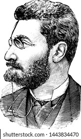 Joseph Pulitzer, Vintage Engraved Illustration