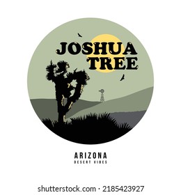 Joshua Tree in Arizona Desert. Editable Vector File. 
