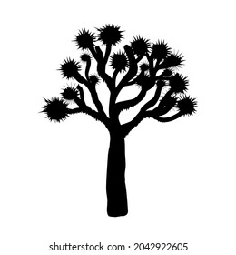 joshua tree black silhouette simple vector illustration thorns