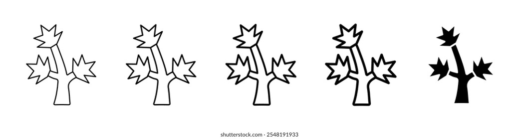 joshua tree con Simple thin line logo set