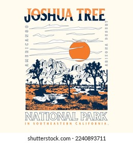 Joshua tree in desert mountain  Feel the sunset in desert  Arizona desert vibes graphic print for fashion   others