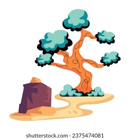Joshua tree flat icon, editable design 