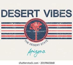 Joshua tree graphic vector design for t shirt. Desert vibes sticker artwork.