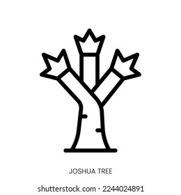 joshua tree icon  Line Art Style Design Isolated On White Background