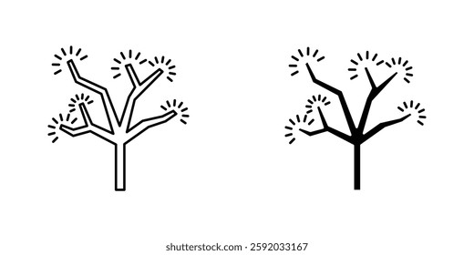 Joshua tree icon symbol collection on white background.