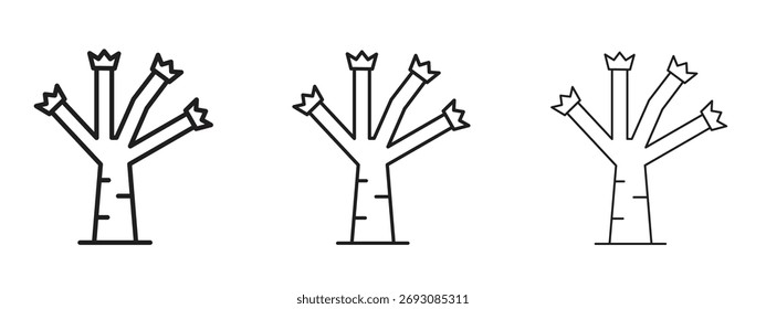 Símbolo del icono del árbol de Josué. Signo de estilo lineal para el concepto móvil