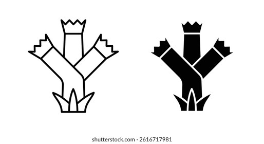 Joshua tree icons set for website design