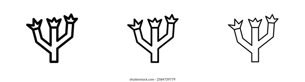 Joshua tree icons in three different stroke lines