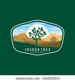 Joshua Tree National Park Emblem patch logo illustration on dark background