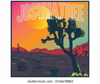 ilustración vectorial del parque nacional del árbol de joshua