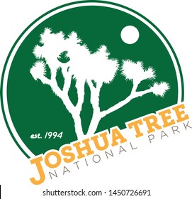 Diseño del Pantalones T del Parque Nacional del Árbol Joshua, Logotipo circular del árbol vector Joshua, Pantalones de té gráfico preparado para impresión, monumento de California, Pantalones T vintage, impresión de pantalla, icono aislado del desierto de la ilustración retro