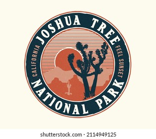 Joshua Tree National Park Western Desert Vector Design Artwork