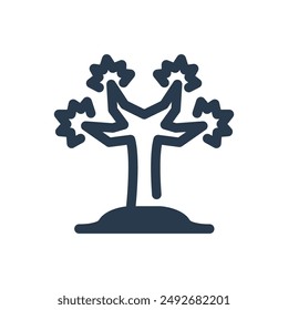 Joshua Tree on Desert Vector Icon