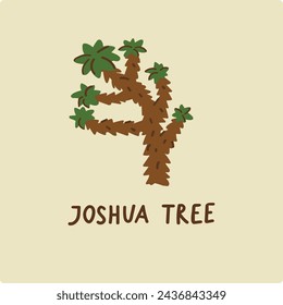 Joshua tree. Vector flat illustration