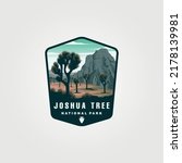 joshua tree vector patch logo design, joshua tree national park emblem design