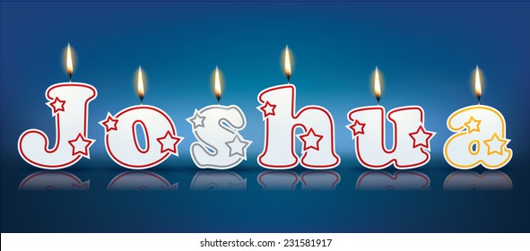 JOSHUA written with burning candles - vector illustration