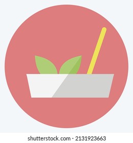 Joss Sticks Icon in trendy flat style isolated on soft blue background