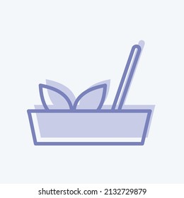 Joss Sticks Icon in trendy two tone style isolated on soft blue background