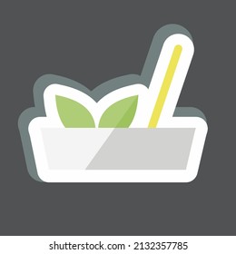 Joss Sticks Sticker in trendy isolated on black background