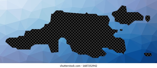 Mapa geométrico Jost Van Dyke. Forma de esténcil de Jost Van Dyke en estilo de poste bajo. Increíble ilustración vectorial de la isla.