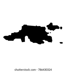 Jost Van Dyke map. Island silhouette icon. Isolated Jost Van Dyke black map outline. Vector illustration.