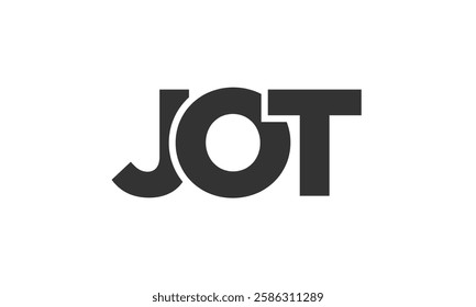 JOT logo design template with strong and modern bold text. Initial based vector logotype featuring simple and minimal typography. Trendy company identity ideal for businesses brand presence.