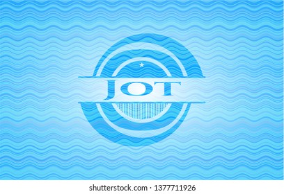 Jot water representation emblem.