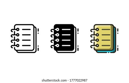 Jotter icon. With outline, glyph, and filled outline style