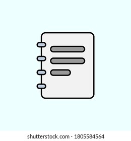 jotter, notebook color vector icon, vector illustration