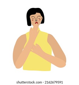 Joung woman send kiss air. isolated adult character on white background