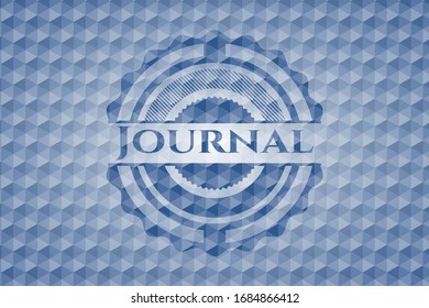 emblema hexágono azul diario. Ilustración vectorial. Detallado.