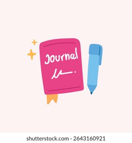 Journal book hand drawn illustration