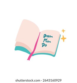 Ilustração de conceito de manifesto desenhado à mão de livro de diário
