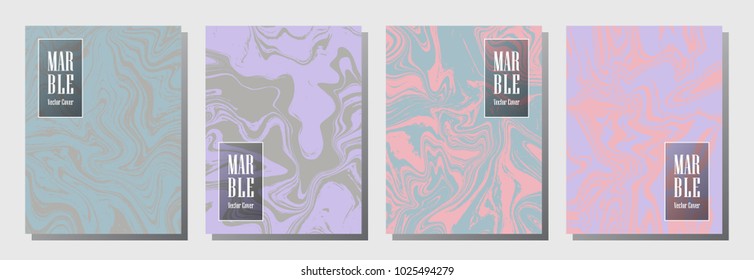Journal cover or party flyer marble background patterns design. Trendy corporate brochure, booklet, magazine cover, party banner, poster, placard, journal background templates. Marble prints.
