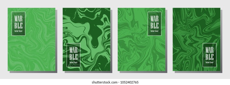 Journal cover or party flyer marble background design set. Cool corporate brochure, booklet, magazine cover, party banner, poster, journal background templates. Marble artwork.