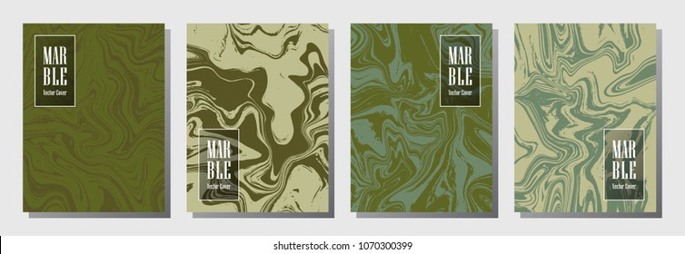 Journal cover or party flyer marble background patterns set. Futuristic certificate, brochure, book, magazine cover, party banner, poster,  journal background templates. Marble splashes