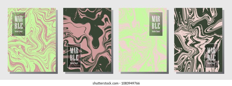 Journal cover or party flyer marble background patterns design. Stylish brochure, booklet, magazine cover, party banner, invitation, poster,  journal background templates. Marble layouts.