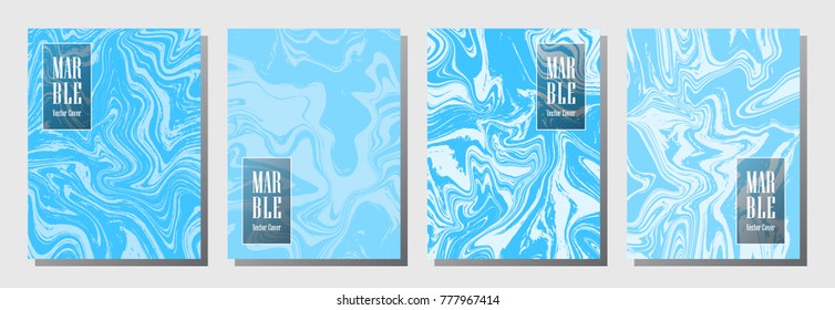 Journal cover or party flyer marble background patterns collection. Stylish brochure, booklet, magazine cover, party banner, invitation, poster,  journal background templates. Marble cards.