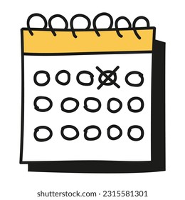 Journal doodle icon. Hand drawn banner or element for notebook, diary and planner. Doodle scribble style. Vector illustration