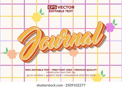 Journal Editable Text Effect Yellow Orange Color Style.