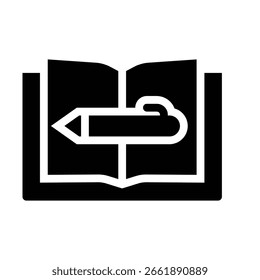 ícone de glifo do diário ilustração gráfico vetorial. Elemento simples ilustração vetor gráfico, adequado para aplicativo, sites e apresentações isolados no fundo branco
