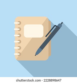 Journal icon flat vector. Letter text. Message notepad