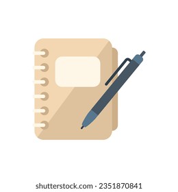 Journal icon flat vector. Letter text. Message notepad isolated