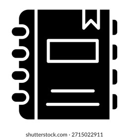 Ilustración vectorial de estilo de glifo de icono de diario